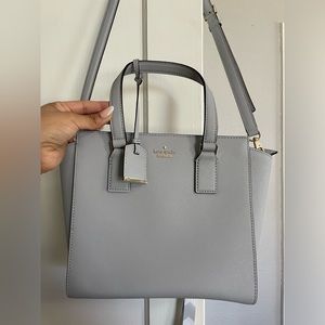 KATE SPADE Leather Small Tote Crossbody Bag Light Blue